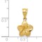 14K Yellow Gold Plumeria Floral Charm Pendant Jewelry 19mm x 11mm